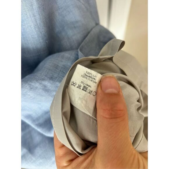 J. Crew Womens Sheath Linen Dress Round Neck Lined Cap Sleeves Ribbon Waist Sz 4 - Picture 4 of 6